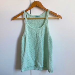 Kookai pastel turquoise green blue knitted singlet top. Size small